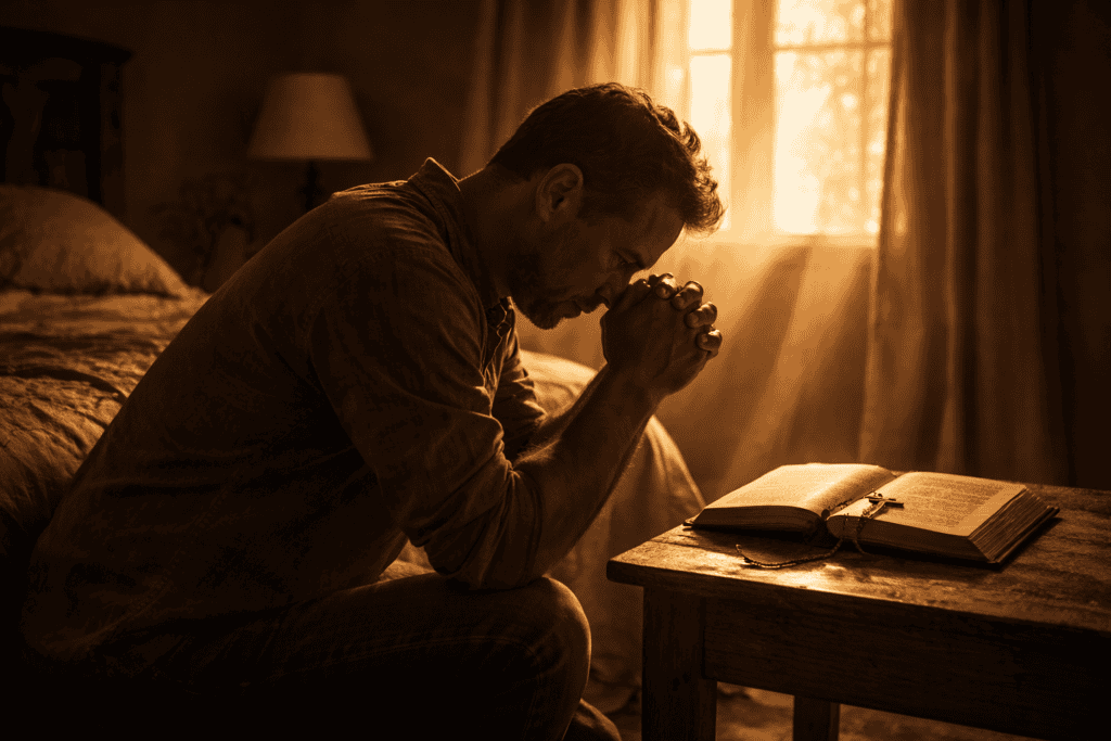 Moment of prayer at dawn